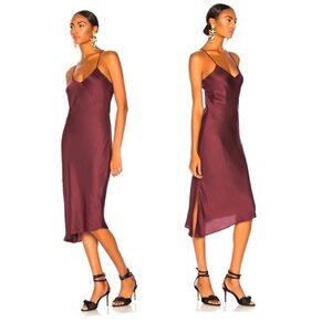 AG ADRIANO GOLDSCHMIED  Scarlett Satin Slip Midi Dress Revolve BNWT